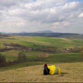 Andrzejówka - Klin 2014-04-06, Widok z dolnego startu.