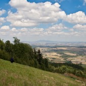 Widok ze startowiska na północ w stronę Bielawy.