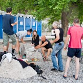 Sistiana - kolacja na plaży.